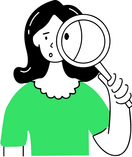 persona buscando con lupa